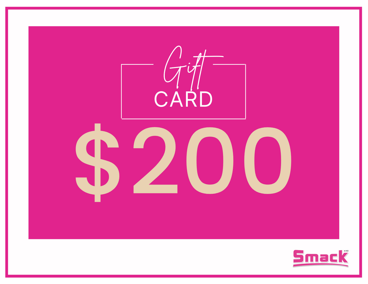 Smack Gift Card Gift Card Smack Pet Food $200