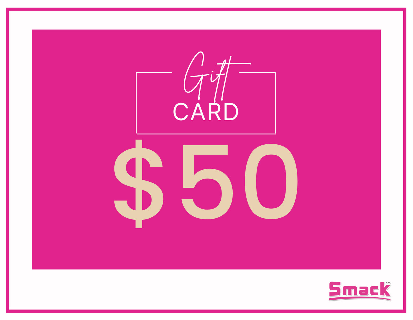 Smack Gift Card Gift Card Smack Pet Food $50