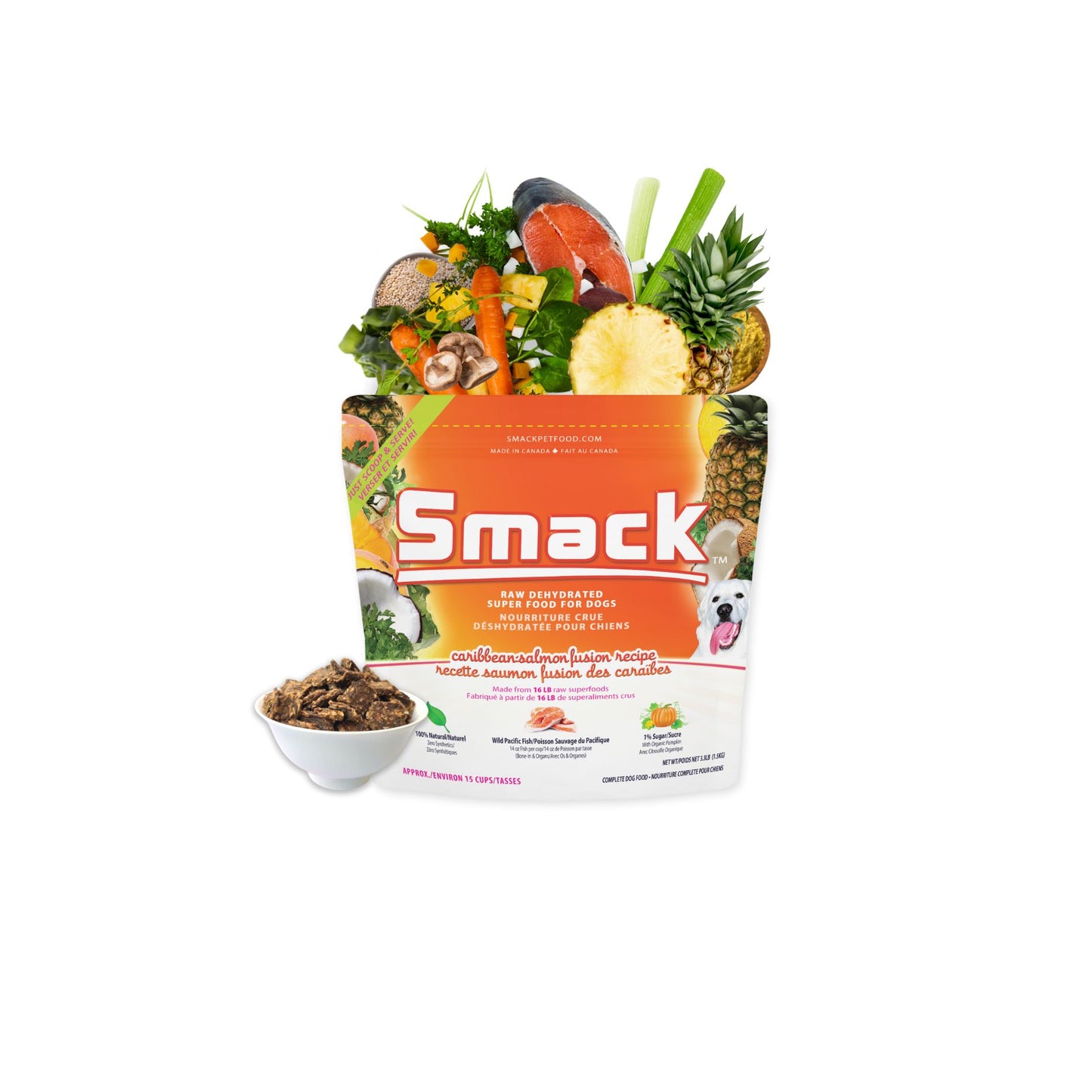 3x Caribbean Salmon Fusion 1.5kg + FREE Caribbean Salmon Fusion 1.5kg (Dog) Crunchy Style Smack Pet Food 