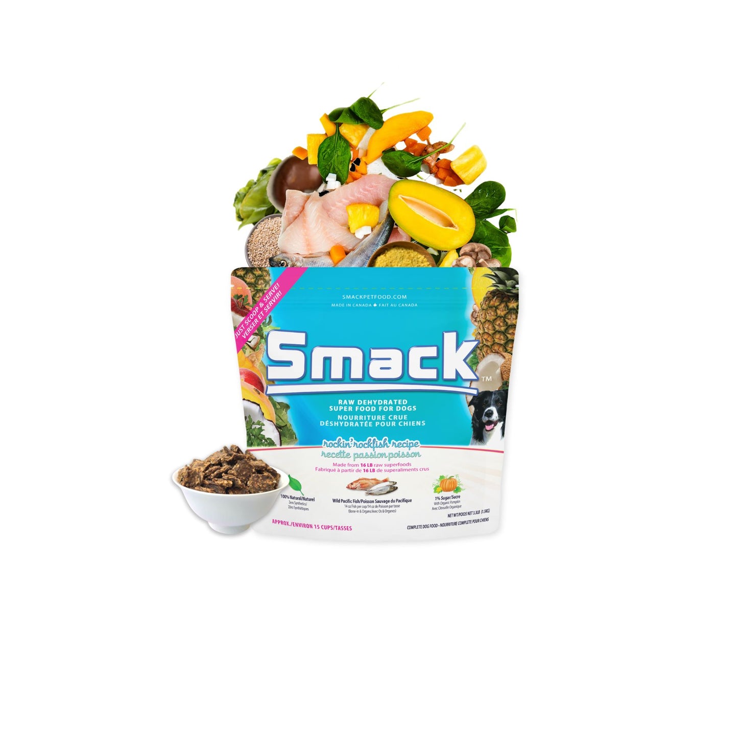 3x Rockin' Rockfish 1.5kg + FREE Rockin' Rockfish 1.5kg (Dog) Crunchy Style Smack Pet Food 