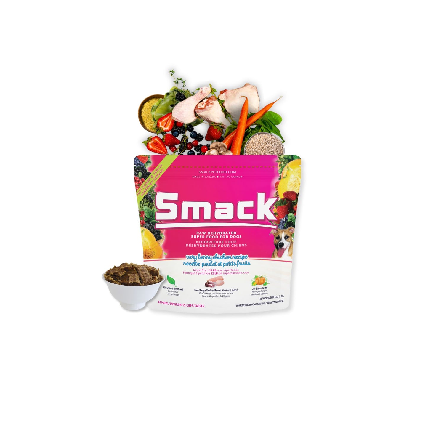3x Very Berry Chicken 1.5kg + FREE Very Berry Chicken 1.5kg (Dog) Crunchy Style Smack Pet Food 