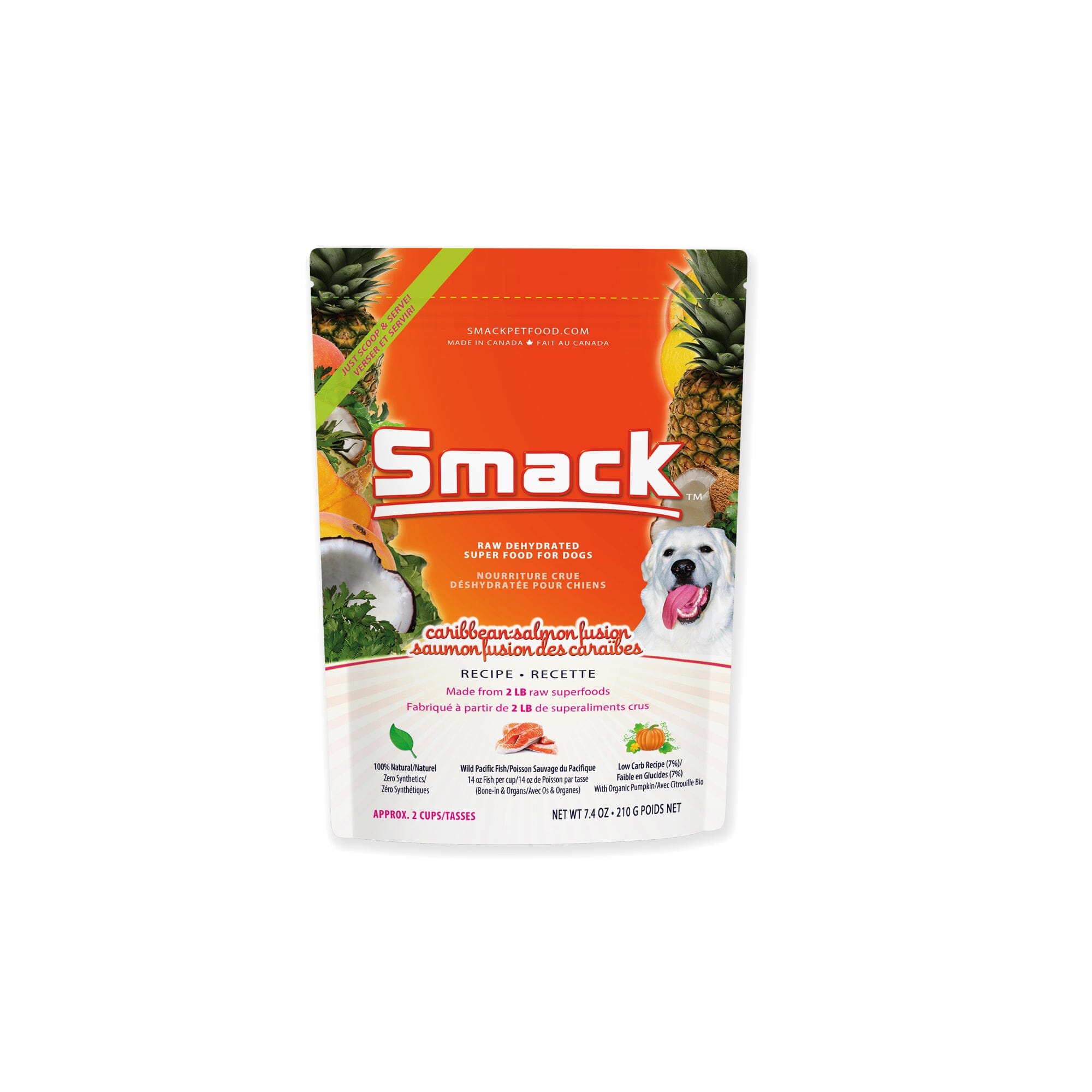 Caribbean-Salmon Fusion | B&B Co. | DOG Crunchy Style Smack Pet Food 210 g | Case of 6 
