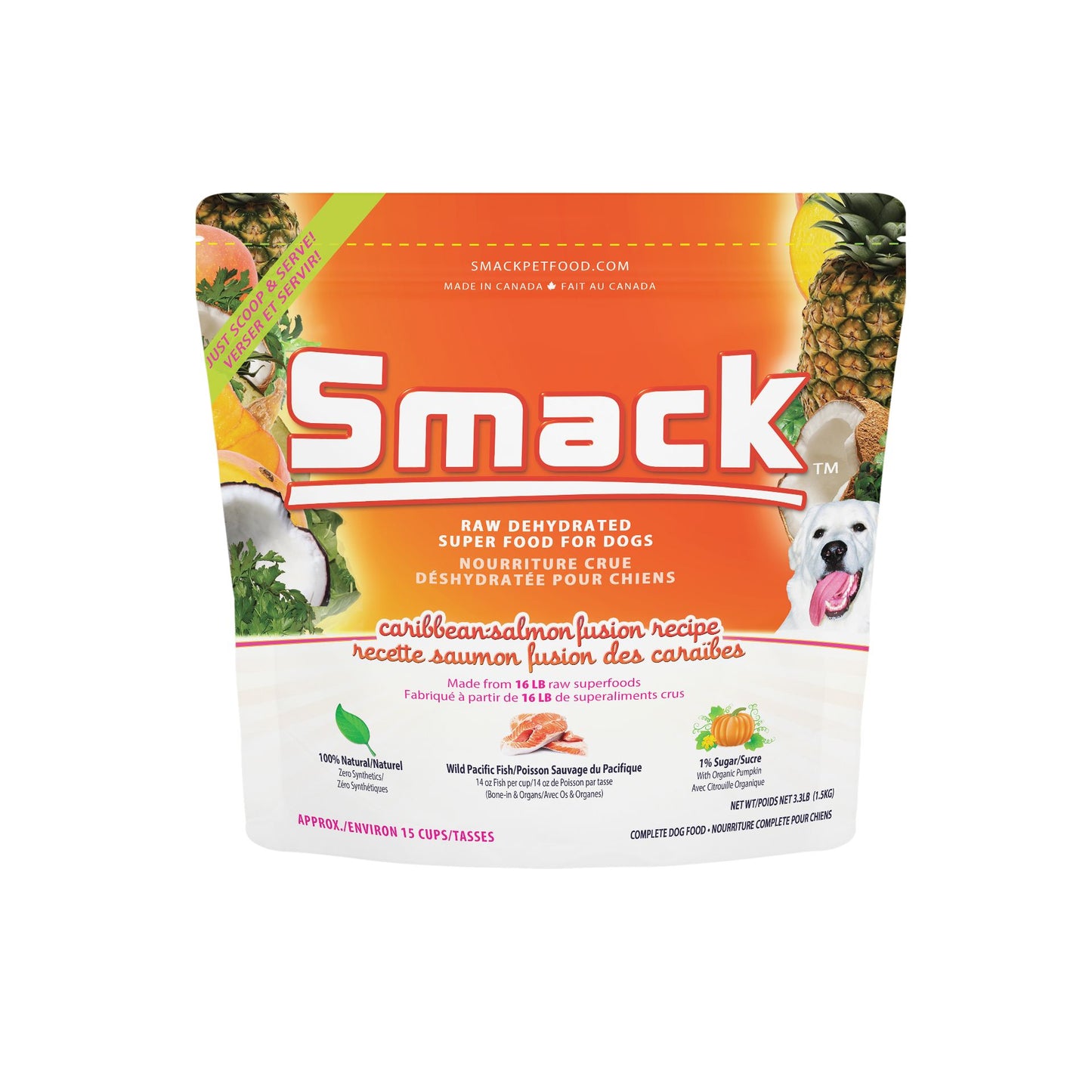 
                  
                    Caribbean-Salmon Fusion (DOG) Crunchy Style Smack Pet Food 
                  
                