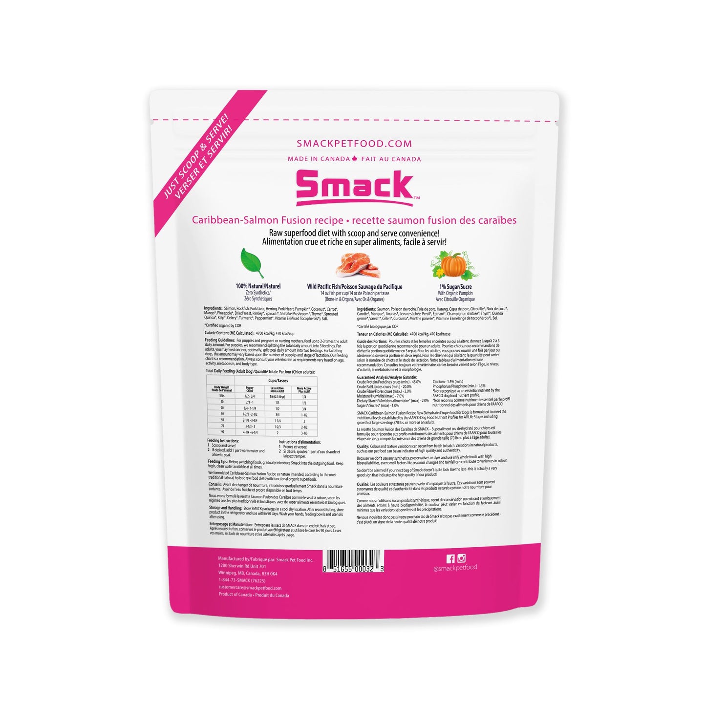 
                  
                    Caribbean-Salmon Fusion (DOG) Crunchy Style Smack Pet Food 
                  
                