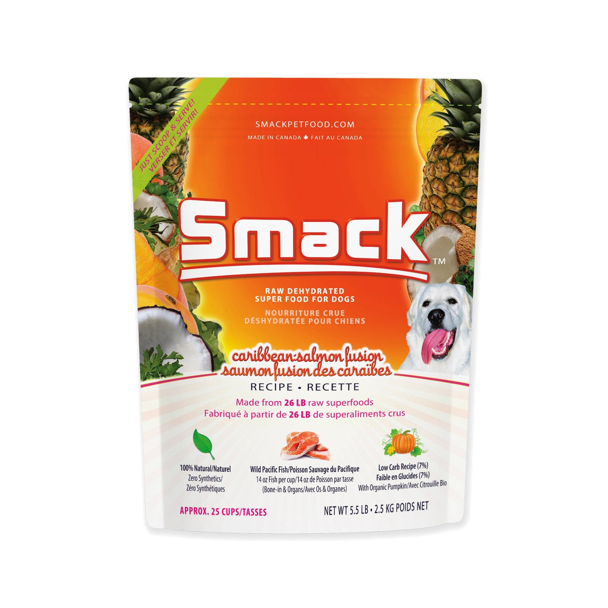 Caribbean-Salmon Fusion | W1 | DOG Crunchy Style Smack Pet Food 2.5 kg | Case of 3  Main image