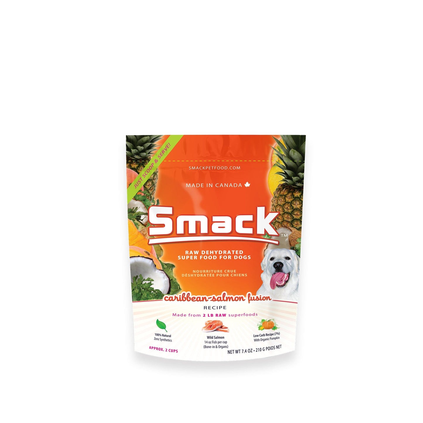 
                  
                    Caribbean-Salmon Fusion (DOG) Crunchy Style Smack Pet Food 210 g (2 cups) 
                  
                