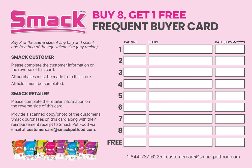 Frequent Buyer Cards Smack Pet Food 