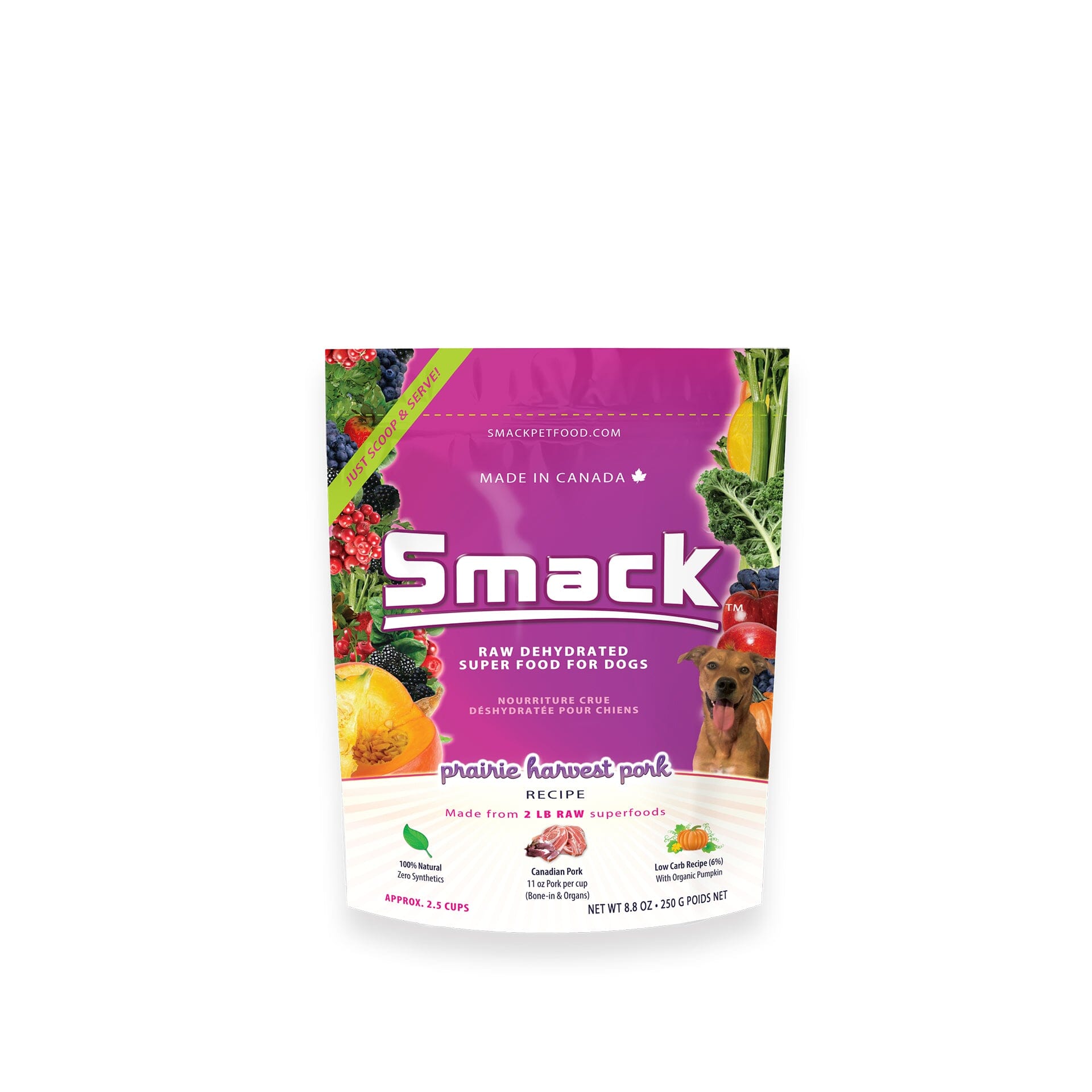 Prairie Harvest Pork (DOG) Crunchy Style Smack Pet Food 250 g (2.5 cups) 