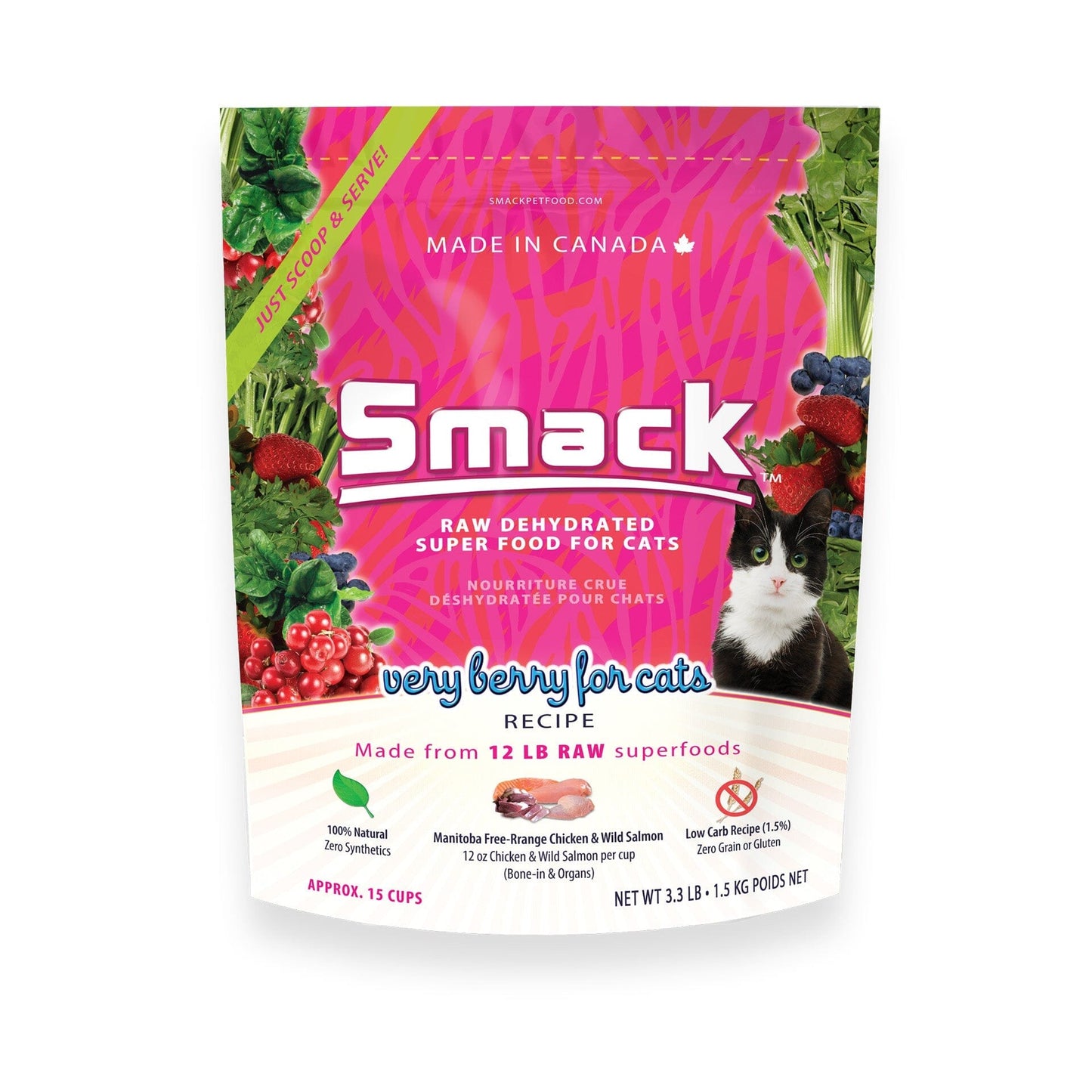 Very Berry for Cats | B&B Co. | CAT Crunchy Style Smack Pet Food 1.5 kg | Case of 2 | $64.68 ea 